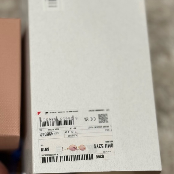 Miu Miu Oval Sunglasses | Gold Frame & Pink Lenses | Full Set - Picture 7 of 14